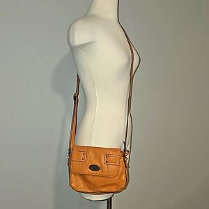 B.O.C. Born Concept Soft leather Camel brown crossbody purse handbag VGUC